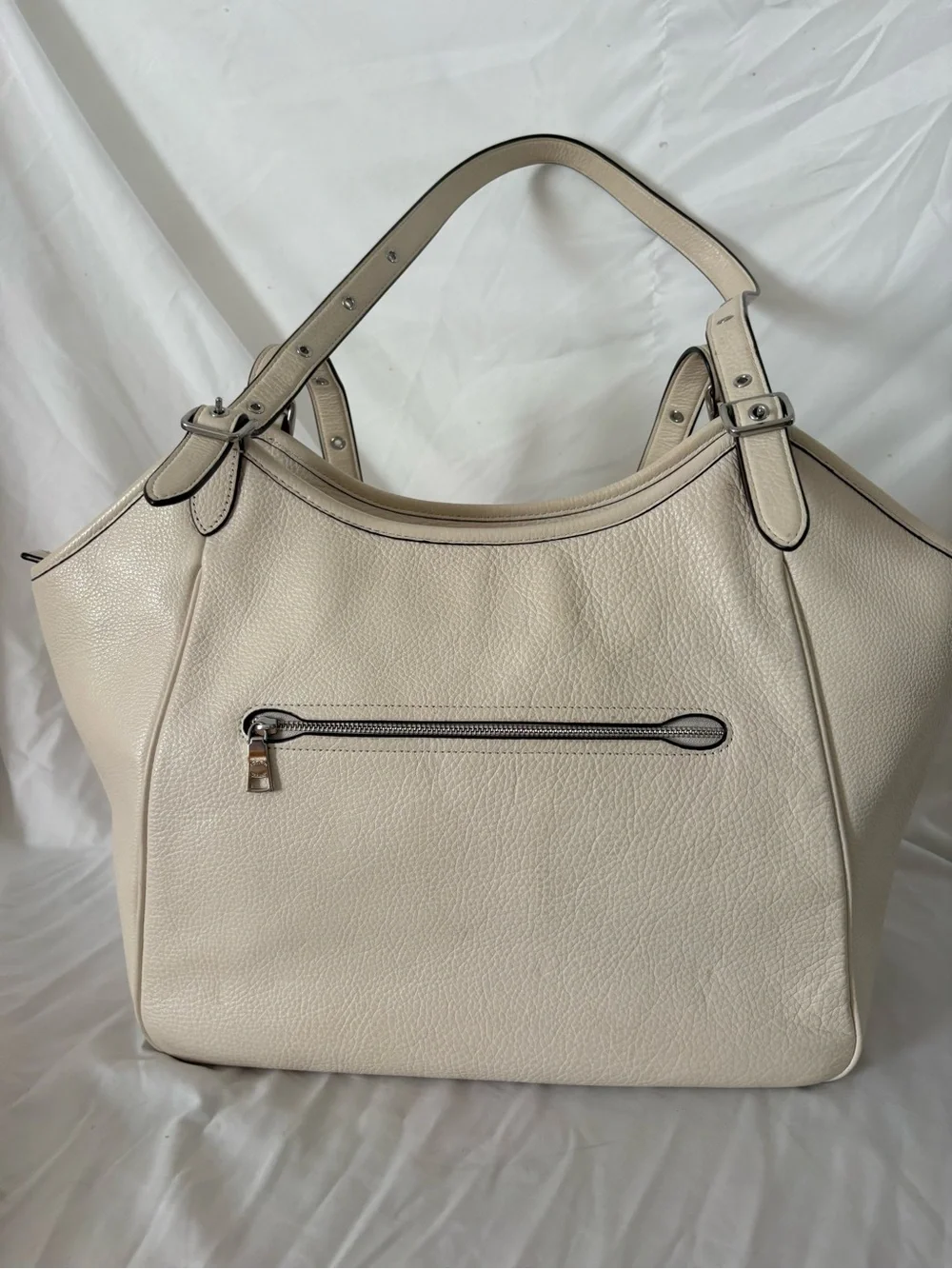 Coach meadow bag purse cream genuine leather designer shoulder large